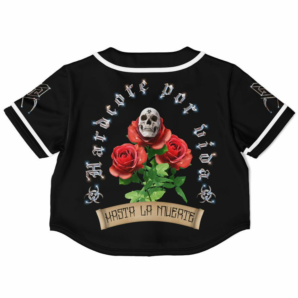 Hardcore por vida Womens Cropped Baseball Jersey