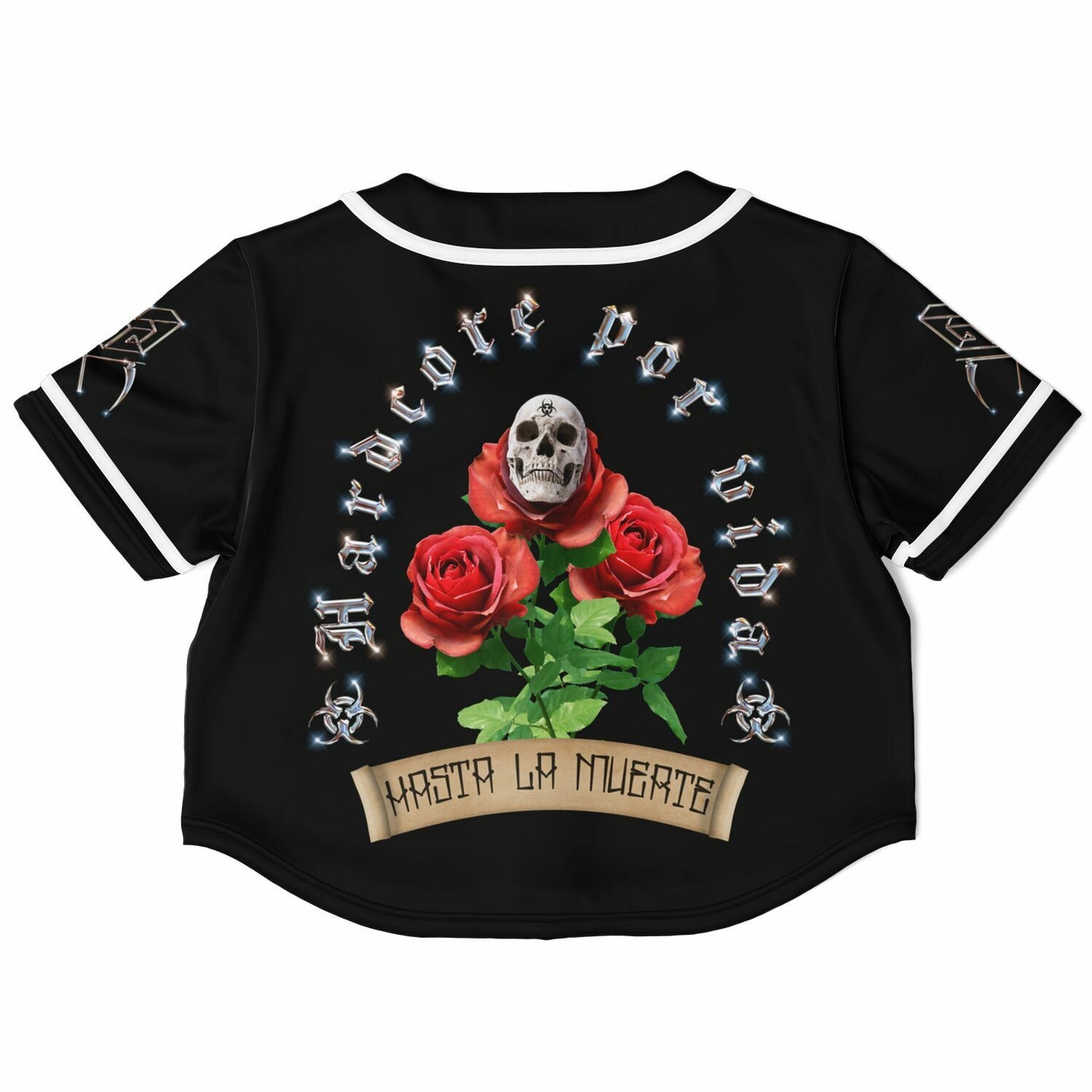 Hardcore por vida Womens Cropped Baseball Jersey