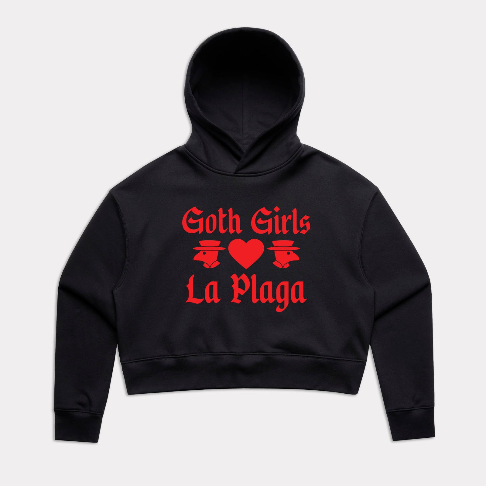 Goth Girls Love La Plaga Crop Hoodie
