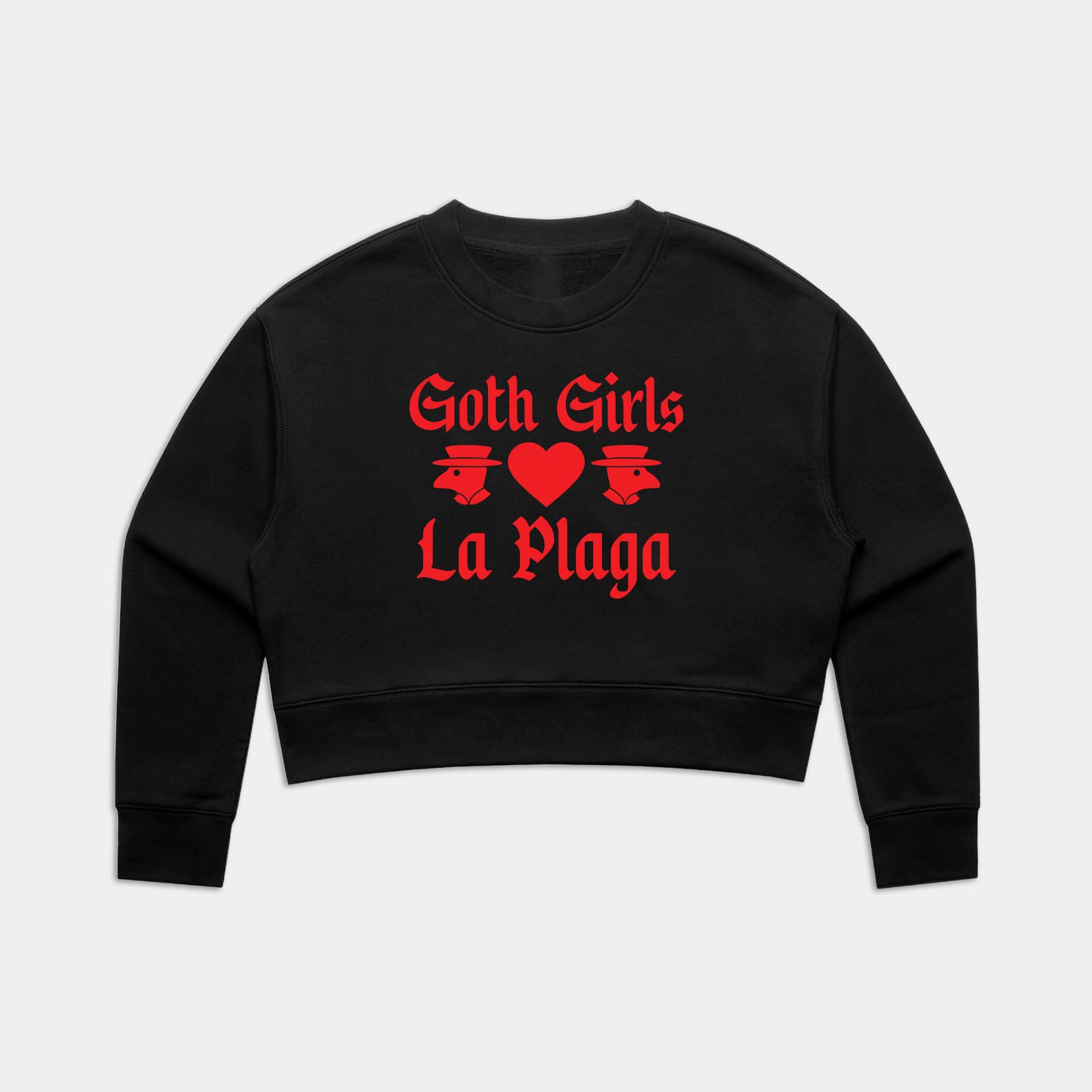 Goth Girls Love La Plaga Crop Crewneck