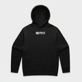 A black pullover hoodie with a white stylized 'MARKOR' graphic embroidered on the chest, displayed against a solid white background.