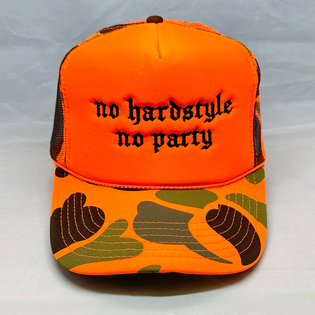 no hardstyle no party Duck Camo Trucker