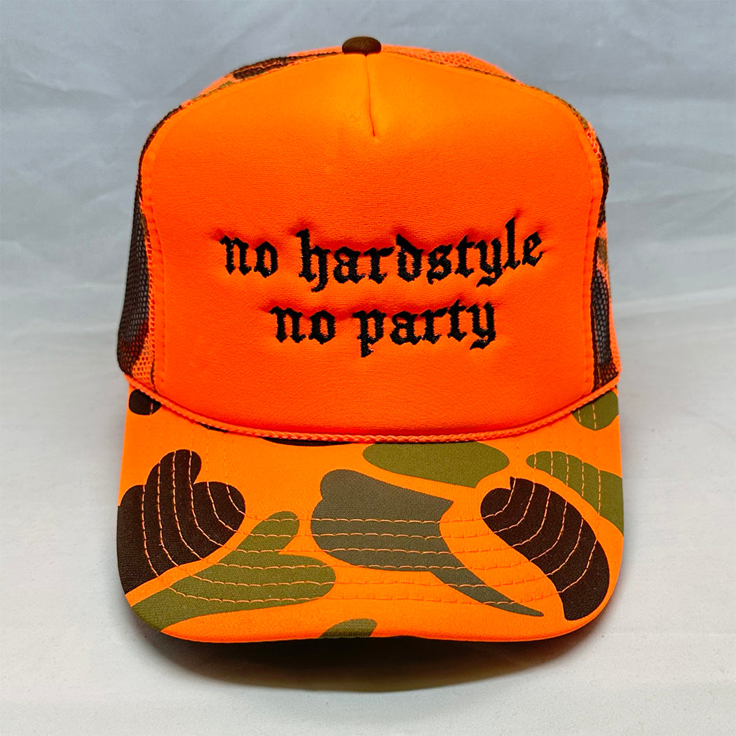 no hardstyle no party Duck Camo Trucker